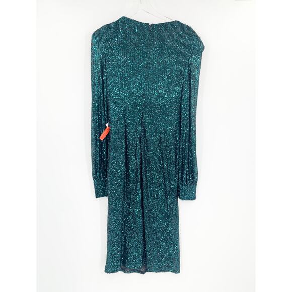 MAC DUGGAL Dress Size 4 Evening Gown Sequin NEW Midi Green Emerald Structure - Picture 8 of 9